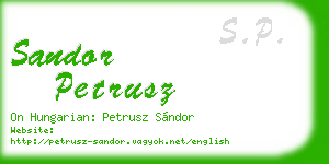 sandor petrusz business card